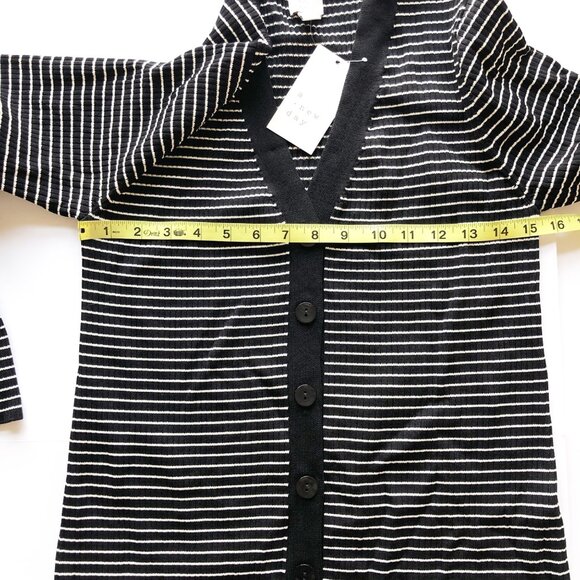 A NEW DAY NWT Bell Long Sleeve Midi Ribbed Sweater Dress Striped Womens Large - Picture 8 of 10